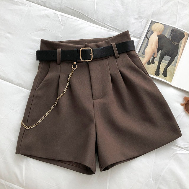 High Waist Belted Vintage Trousers