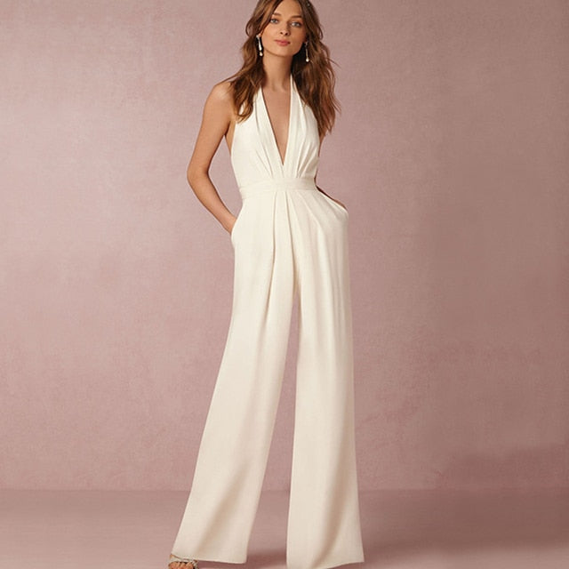 Backless Wide Leg Elegant Jumpsuit