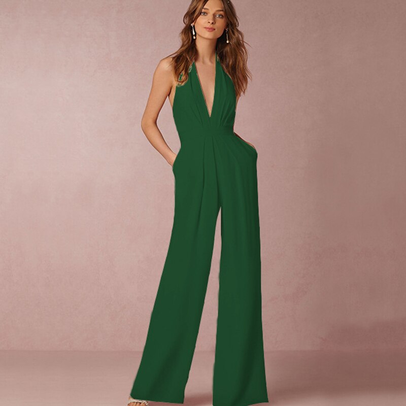 Backless Wide Leg Elegant Jumpsuit