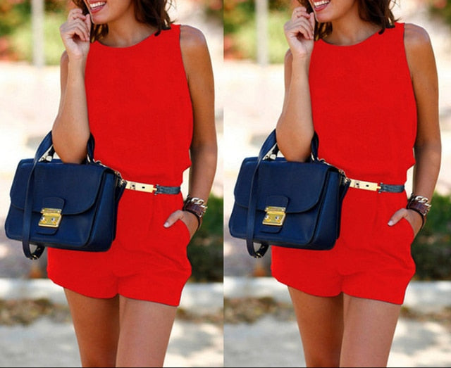 Short Sleeve  Casual Romper