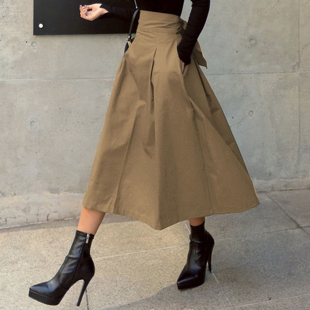 Temperament High Waist A-line Skirts