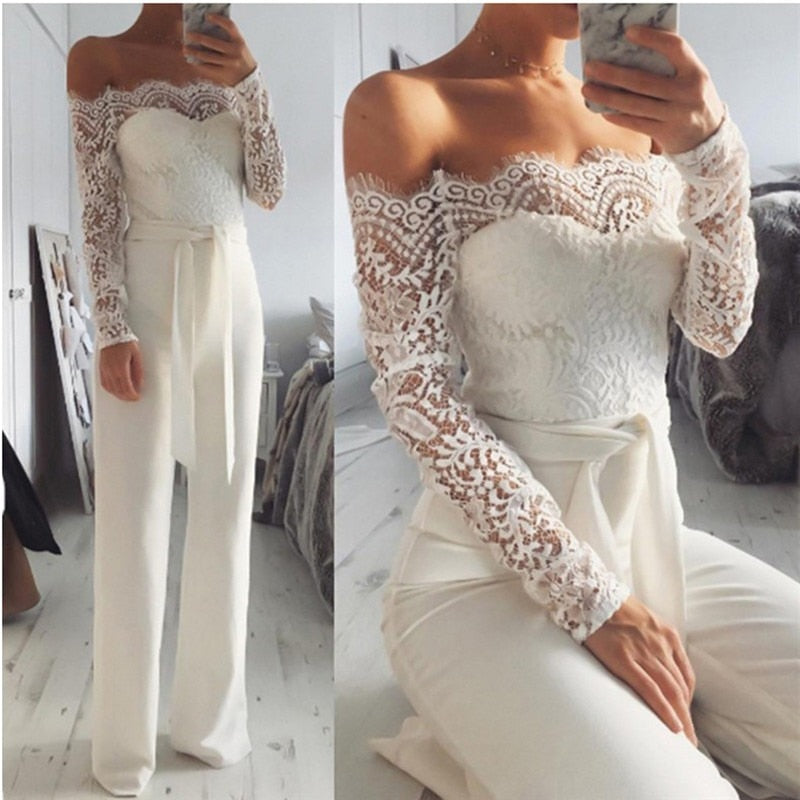 Elegant Lace Long Sleeve Jumpsuit