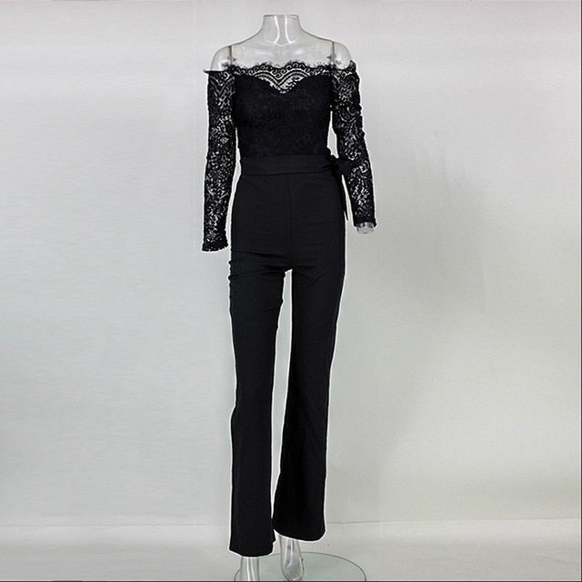 Elegant Lace Long Sleeve Jumpsuit