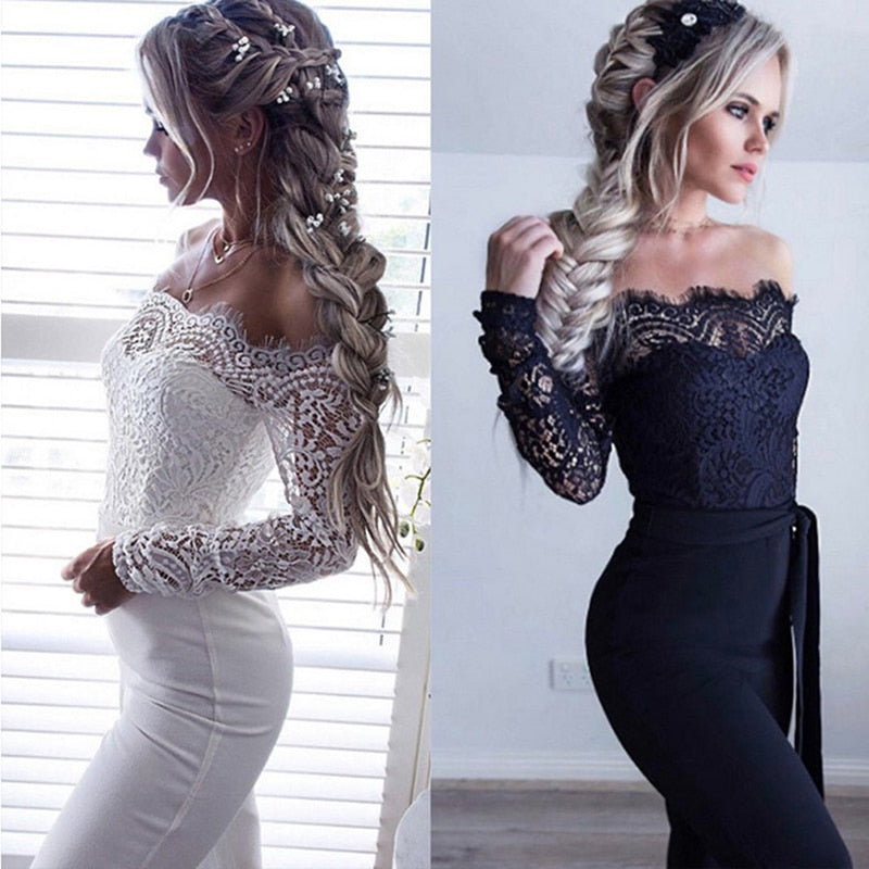 Elegant Lace Long Sleeve Jumpsuit