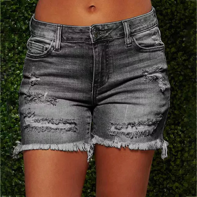 Casual High Waisted Denim Shorts