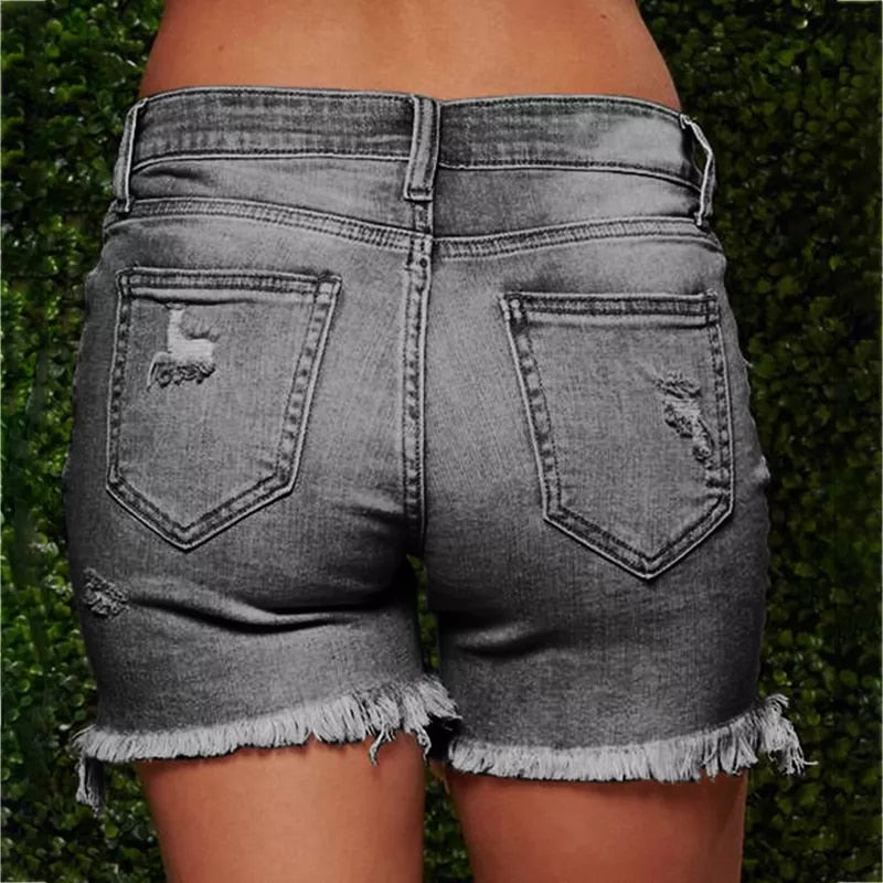 Casual High Waisted Denim Shorts