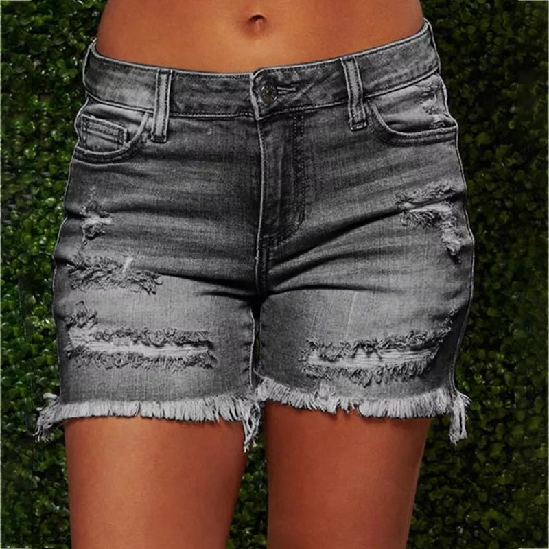 Casual High Waisted Denim Shorts