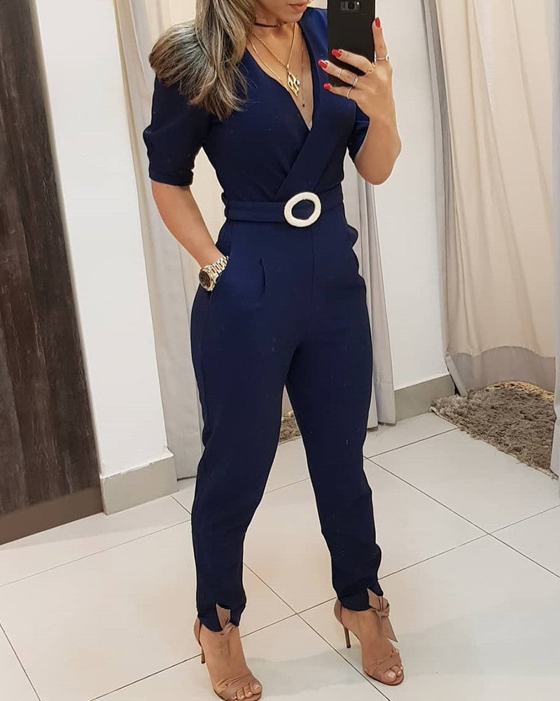 Elegant Half Sleeve Jumpsuit