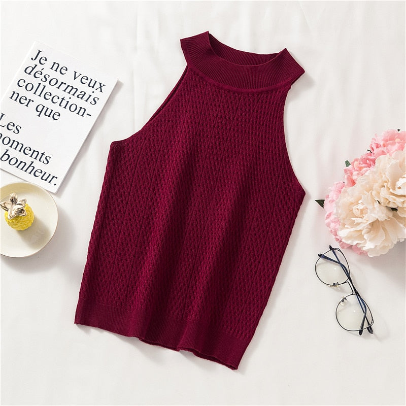 Knitting Halter Neck Top