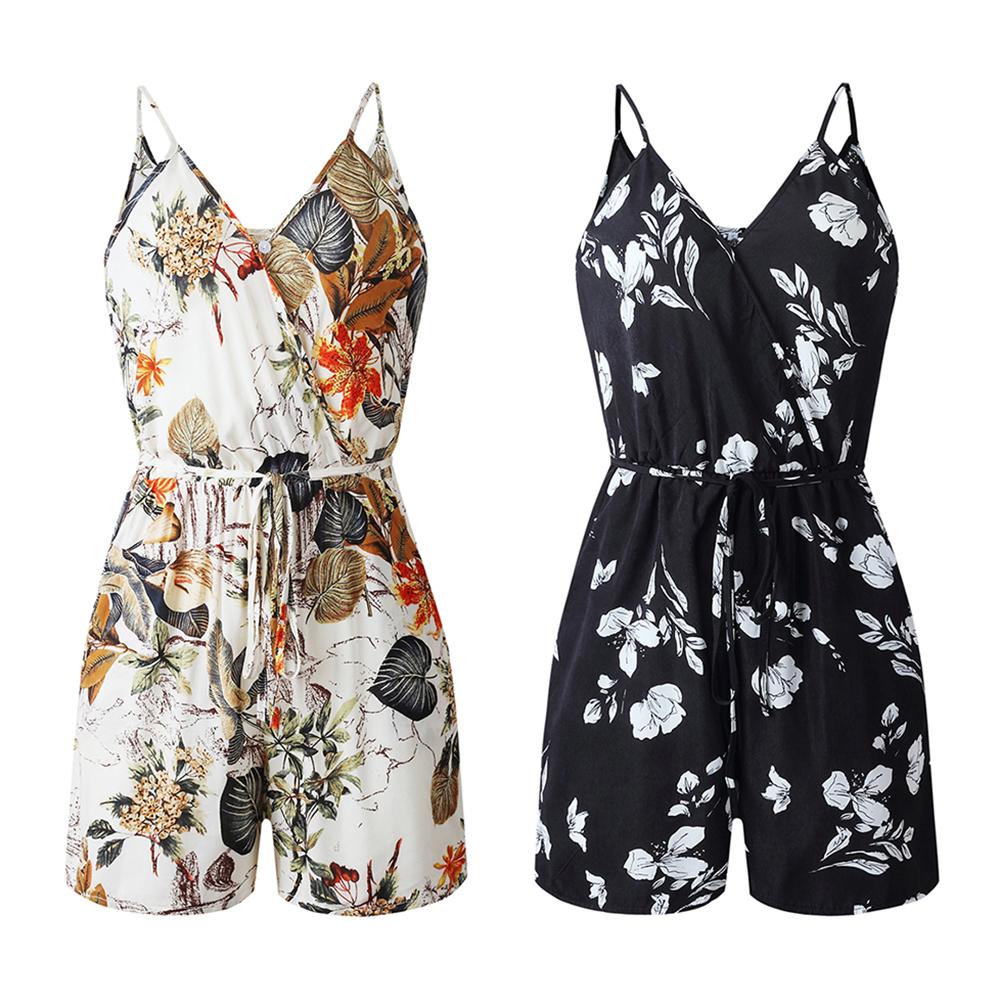 Sleeveless V-Neck Backless Romper