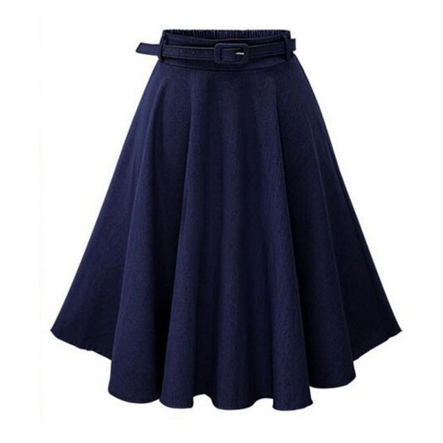 Retro Denim Midi Skirts