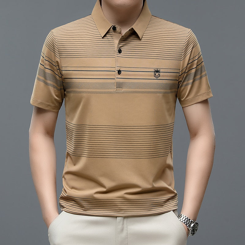 Casual Striped Polo Shirt