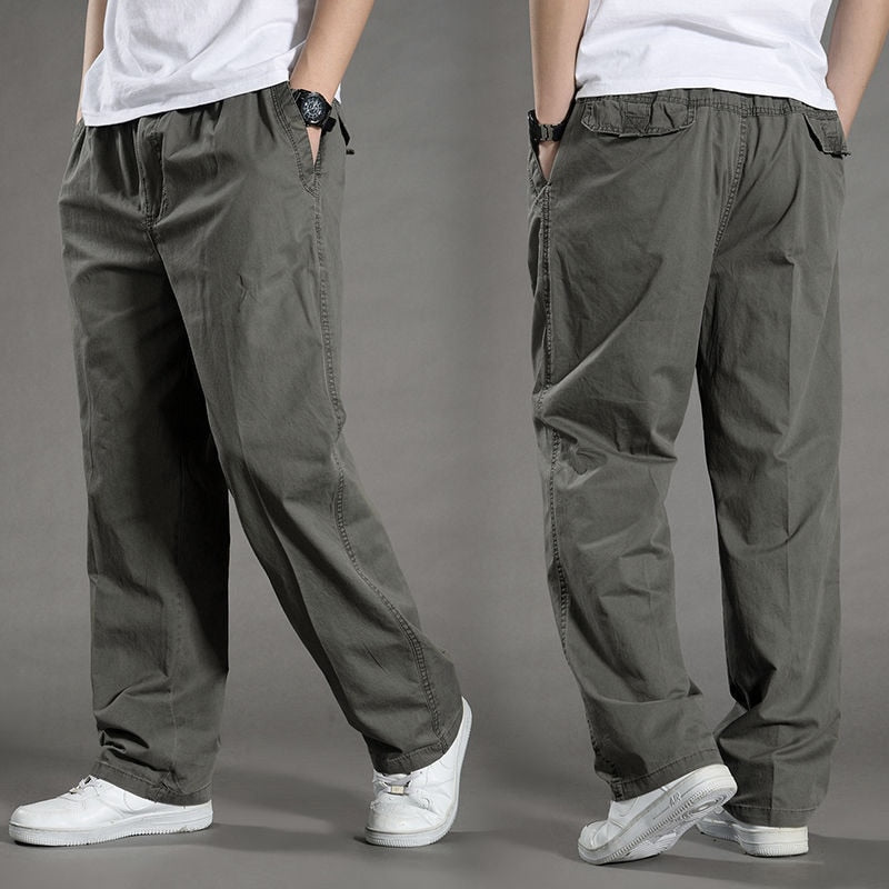 Elastic Straight Pants