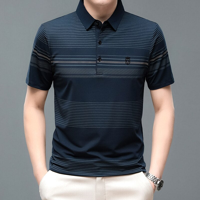 Casual Striped Polo Shirt