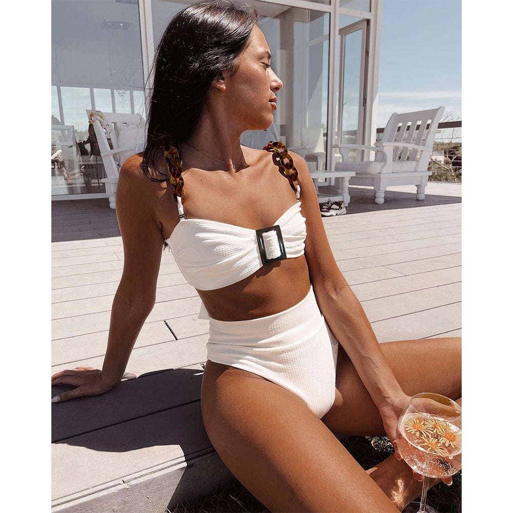 High Waist Ruffles Bikini set