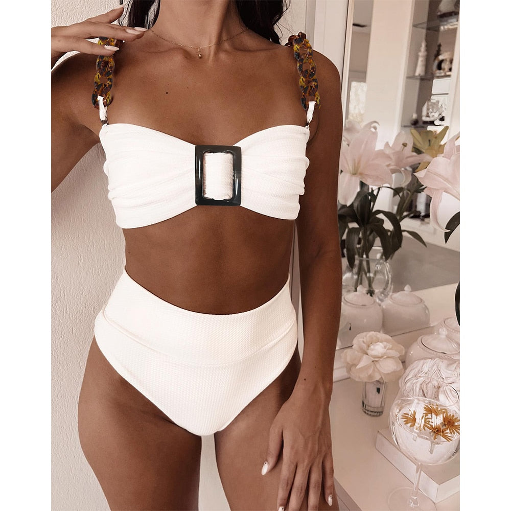 High Waist Ruffles Bikini set