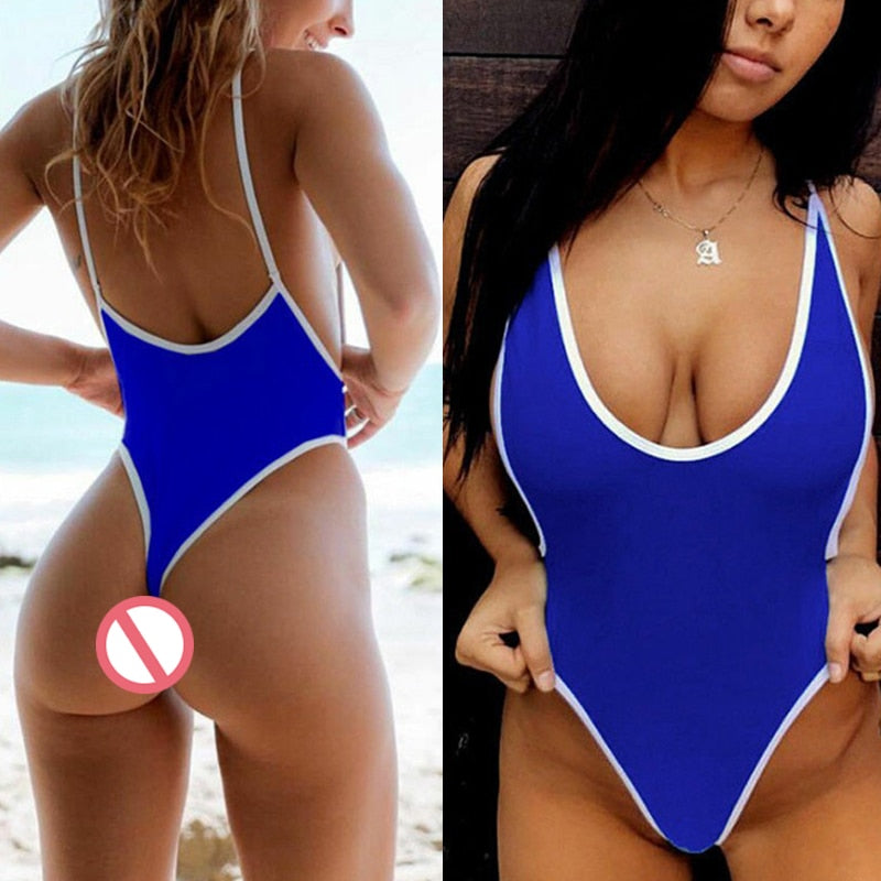 One Piece Deep V Neck Backless Bathing Suit