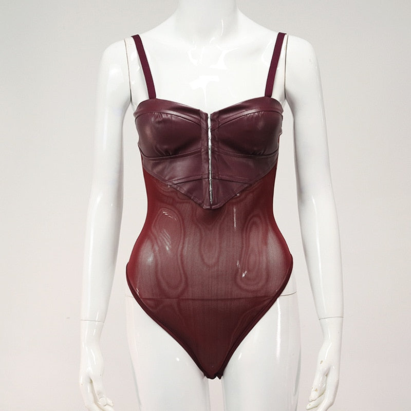 PU Leather Bodysuit