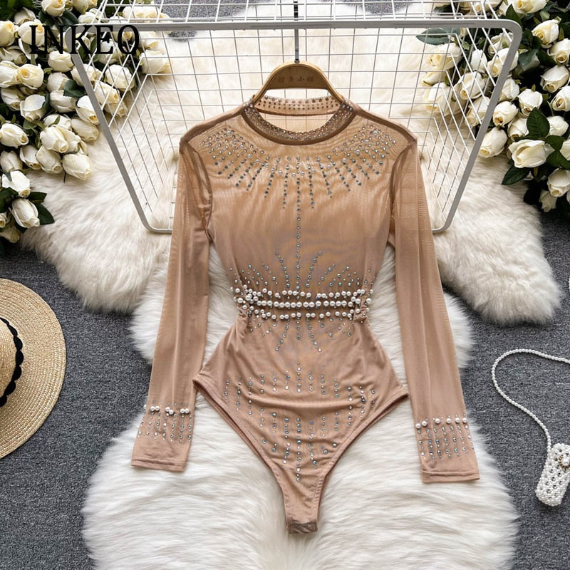 Rhinestone Long sleeve Bodysuit