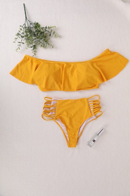 High Waist Ruffle Bikini Set