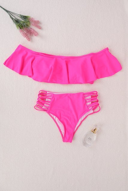 High Waist Ruffle Bikini Set