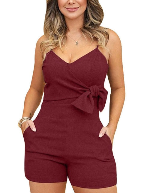 Spaghetti Strap Bowknot Romper