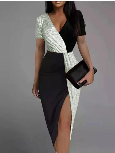 V-neck Bodycon Dress