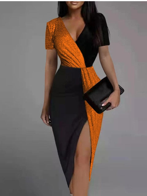 V-neck Bodycon Dress