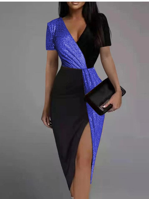 V-neck Bodycon Dress