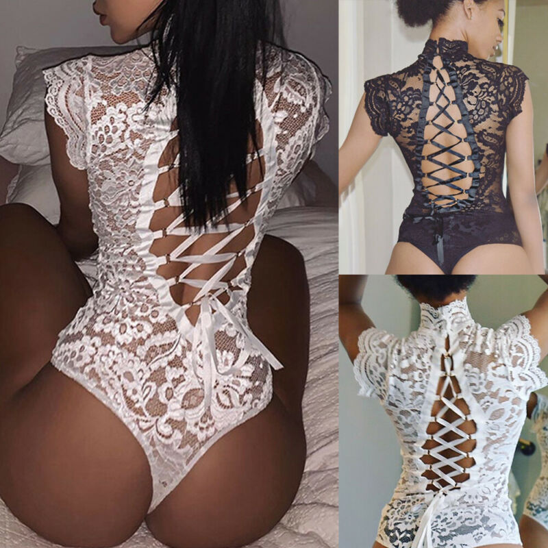 Turtleneck Lace Flowers Bodysuit