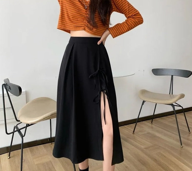 Black Side Slit Skirt