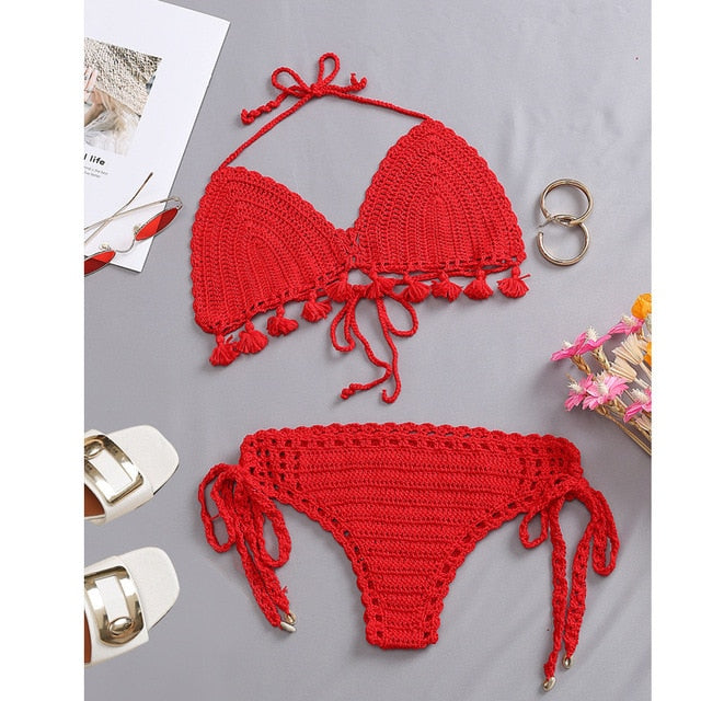 Triangle Top Crochet Swimsuit