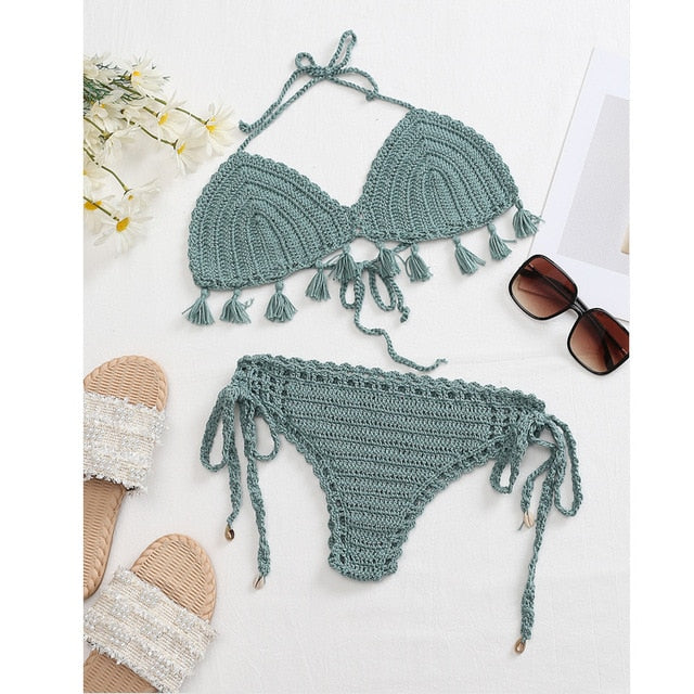 Triangle Top Crochet Swimsuit