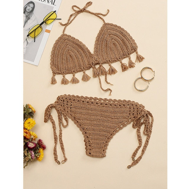 Triangle Top Crochet Swimsuit