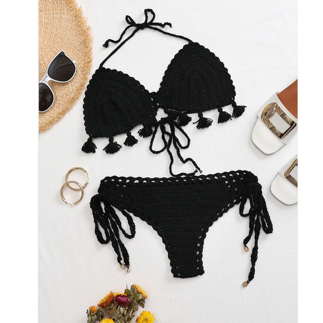 Triangle Top Crochet Swimsuit