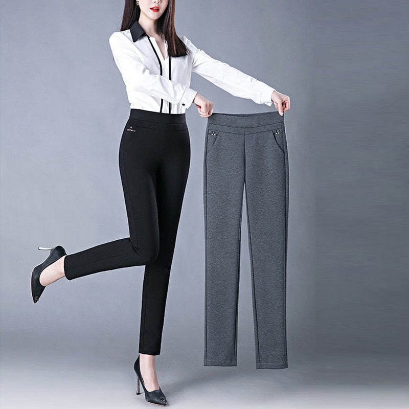 Elegant High Waist Casual Stretch Pants