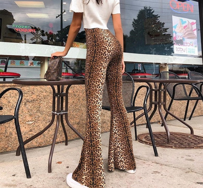 High Waist Leopard Print Pants