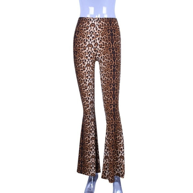 High Waist Leopard Print Pants