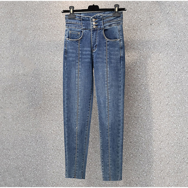 High Waist High Stretchy Denim Pants