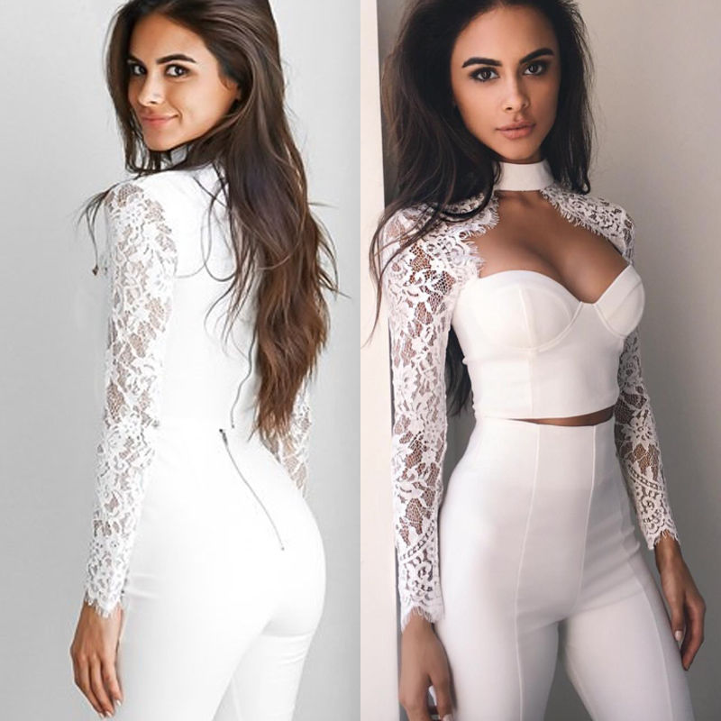 Cutout Long Sleeve Lace Top