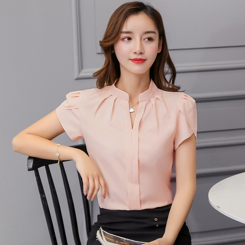 Chiffon Short Sleeve Blouse