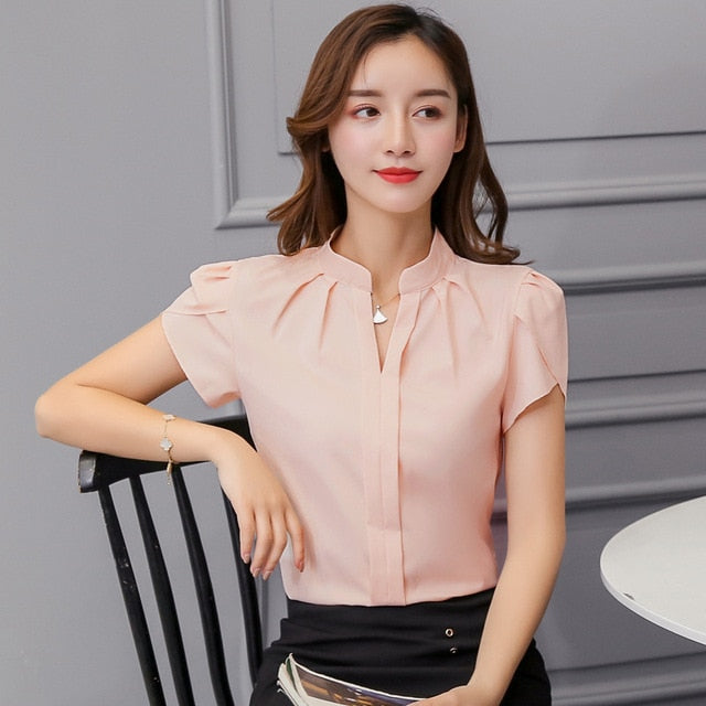 Chiffon Short Sleeve Blouse