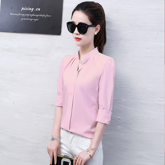 Chiffon Short Sleeve Blouse