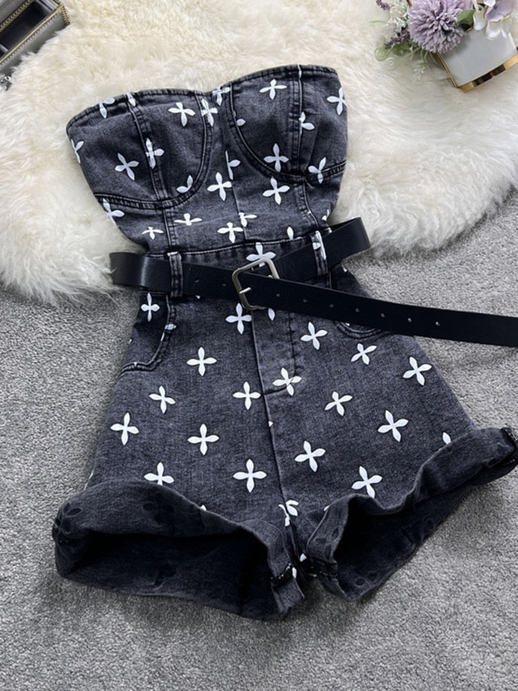 Print Bodycon Casual Romper