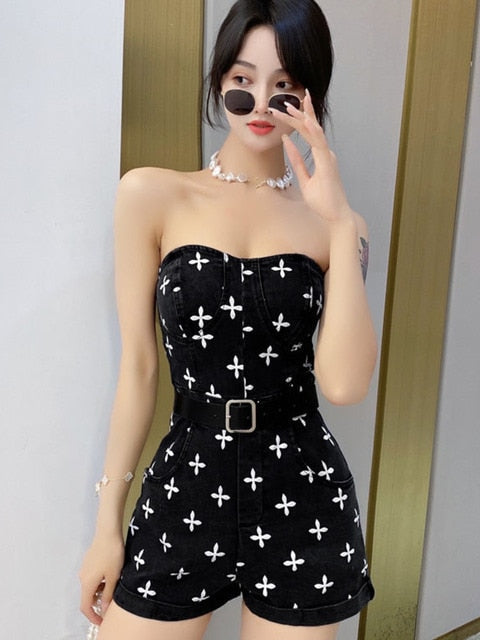 Print Bodycon Casual Romper