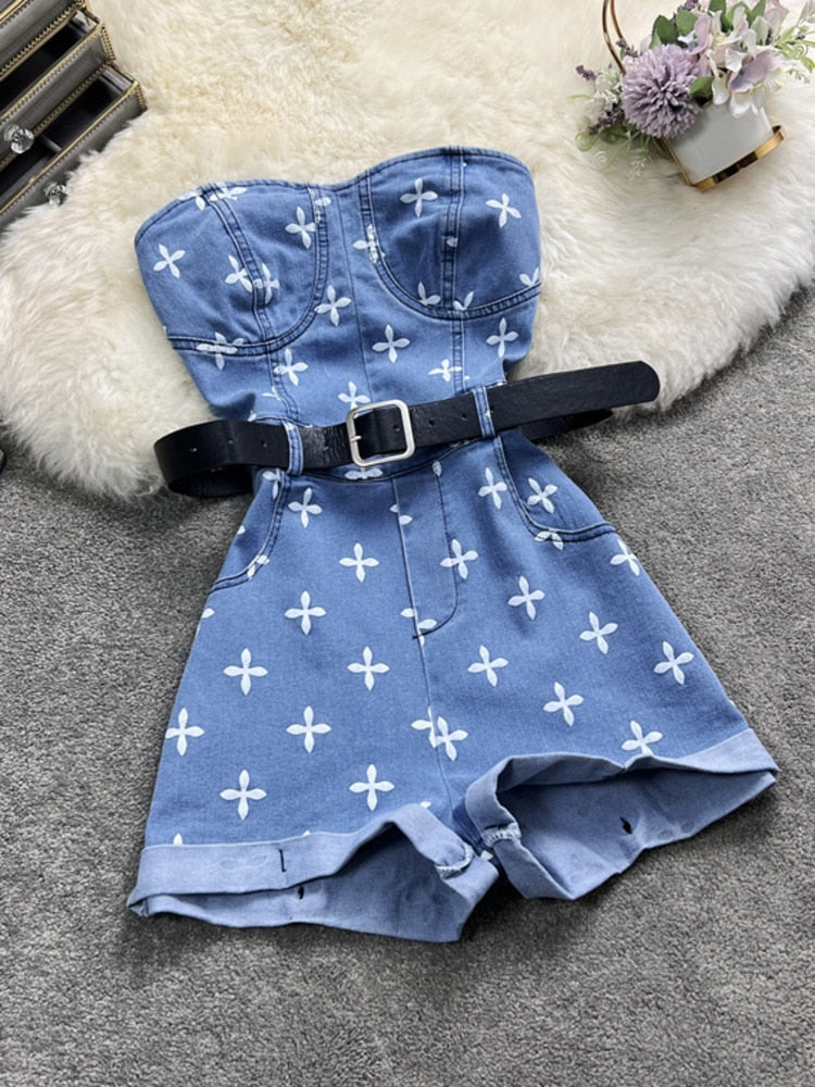 Print Bodycon Casual Romper