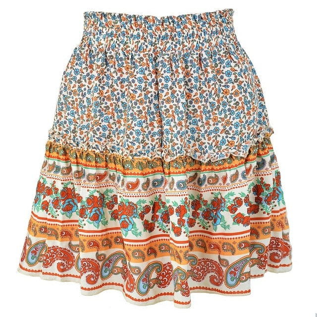 Casual Floral Printed Skirt