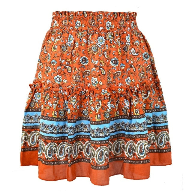 Casual Floral Printed Skirt