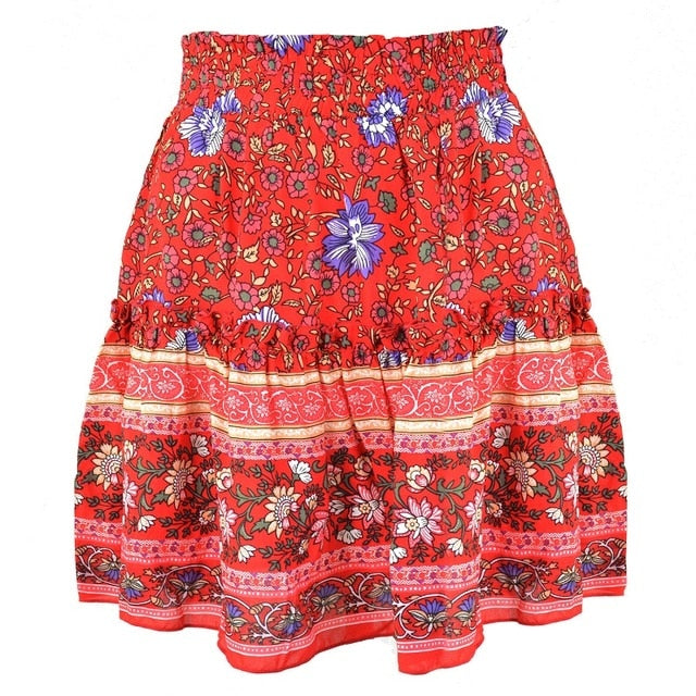 Casual Floral Printed Skirt