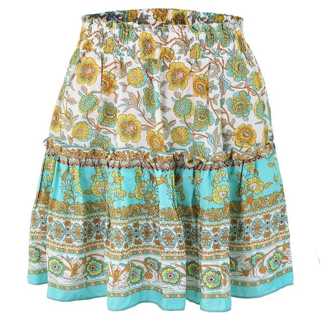 Casual Floral Printed Skirt